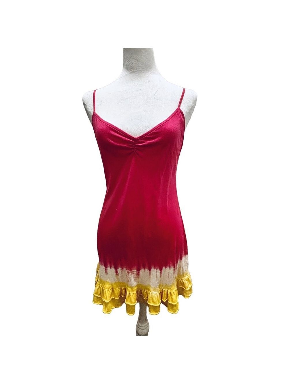 Vintage Victoria's Secret PINK Pink Yellow White Sleep Sun Mini Dress